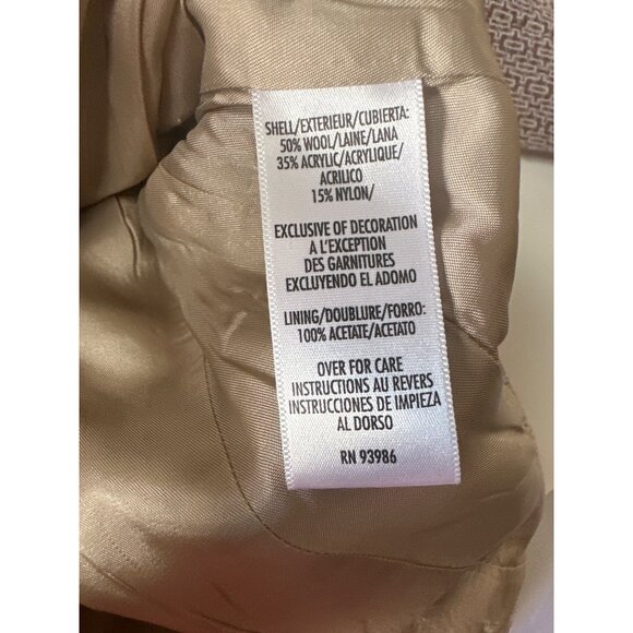 Petite Sophisticate Wool Blend Red & White Pattern Blazer Jacket Size 0 - Picture 11 of 15